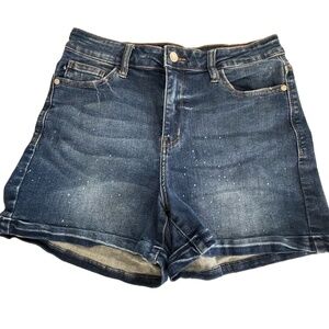 Judy Blue Blue Denim Jean Shorts‎ Cuffed Hem Medium Wash Size Large